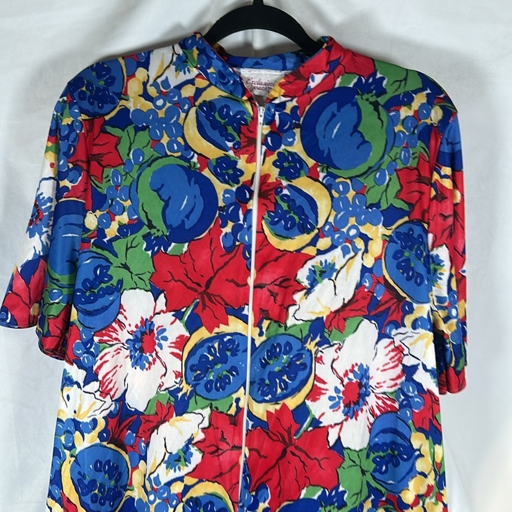Multicolored A-line Crew Neck 3/4 Sleeve Dress